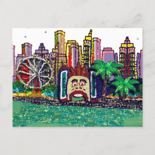 Postcard Sequin Art Luna Fun Park Sydney Australia