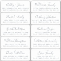 Postcard Silver Calligraphy Guest Address Labels
