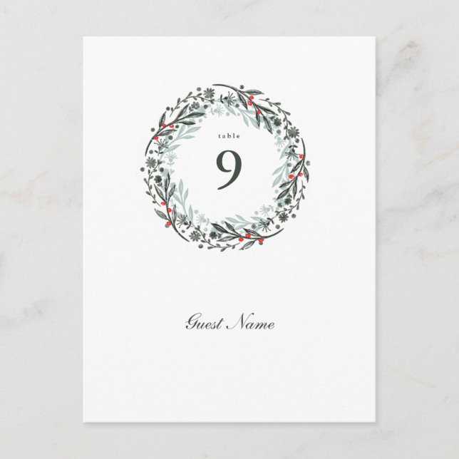 Postcard size Greenery Botanical guest Place Card (Front)