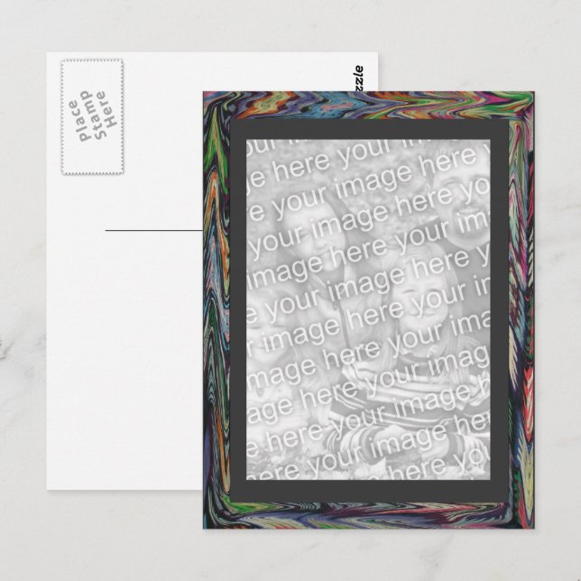 Postcard - smeared colours frame Template (Front/Back)