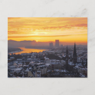 Postcard Sunrise above Bonn in Germany