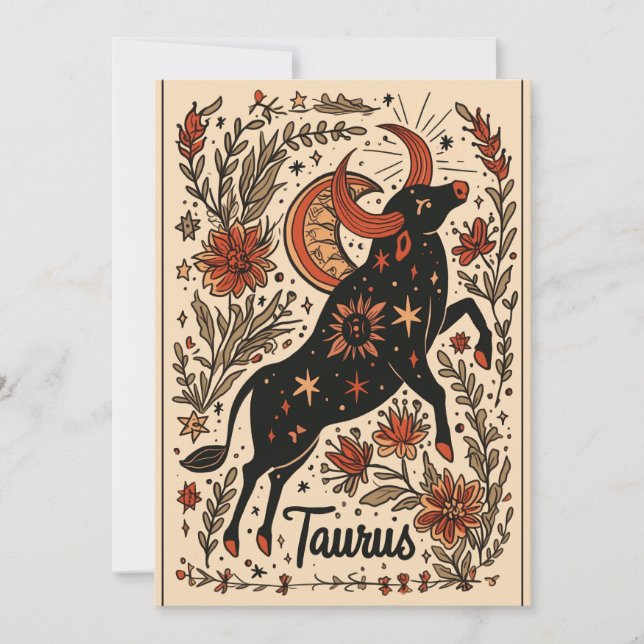 Postcard - Taurus Celestial Zodiac Art  (Front)