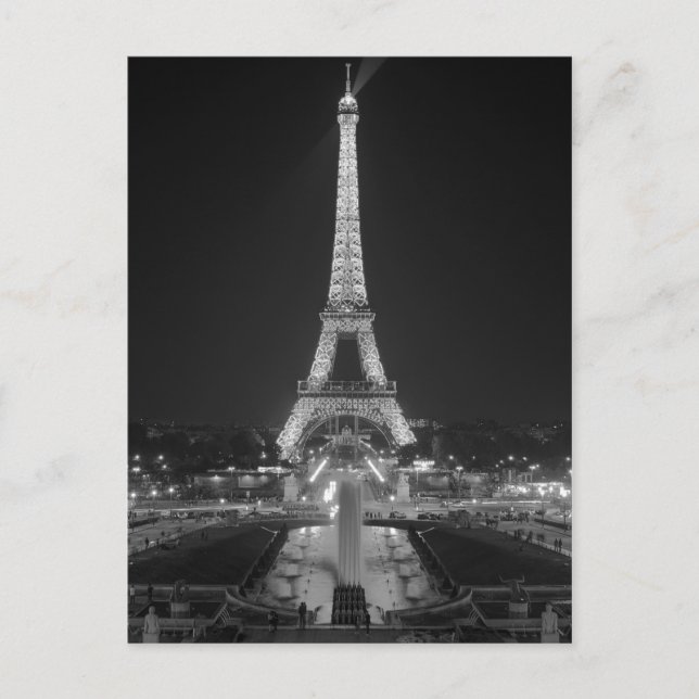 Postcard The Eiffel Tower in Black And White Paris (Front)
