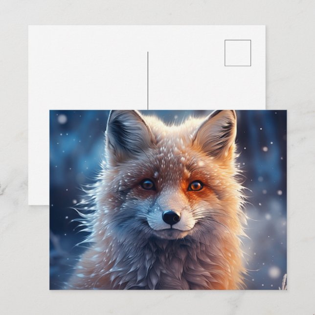 Postcard The Magic of Foxes in the Snow (Front/Back)
