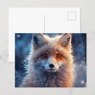 Postcard The Magic of Foxes in the Snow