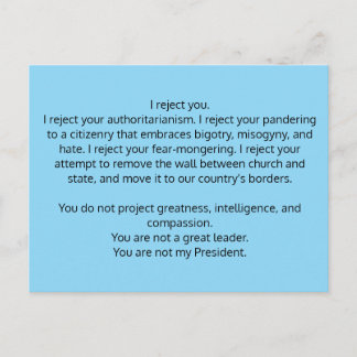 Postcard to President Trump