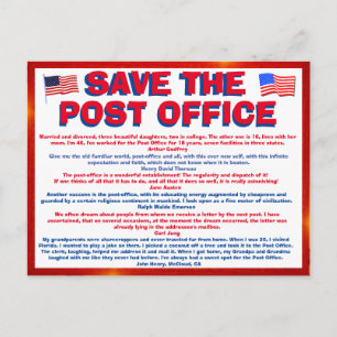Postcard to SAVE THE POSTOFFICE !!! with quotes 6