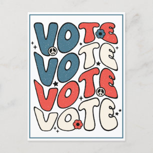 Postcard to Voters Retro Red, White, and Blue