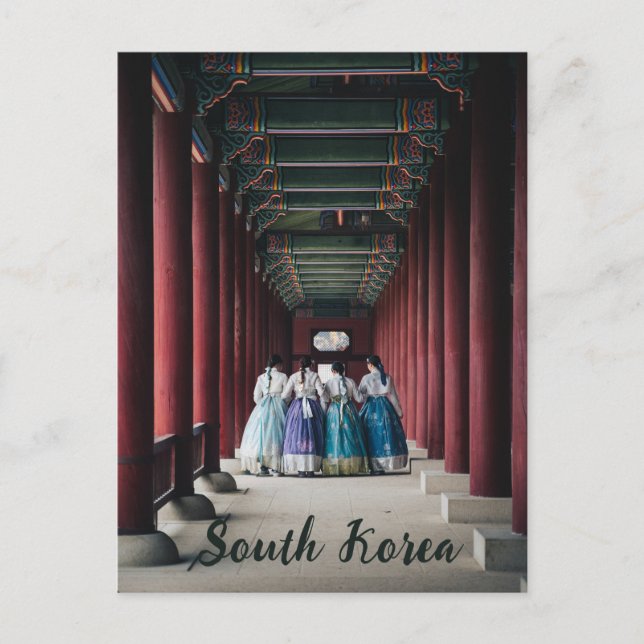 Postcard Trevelling South Korea Simple and elegant (Front)