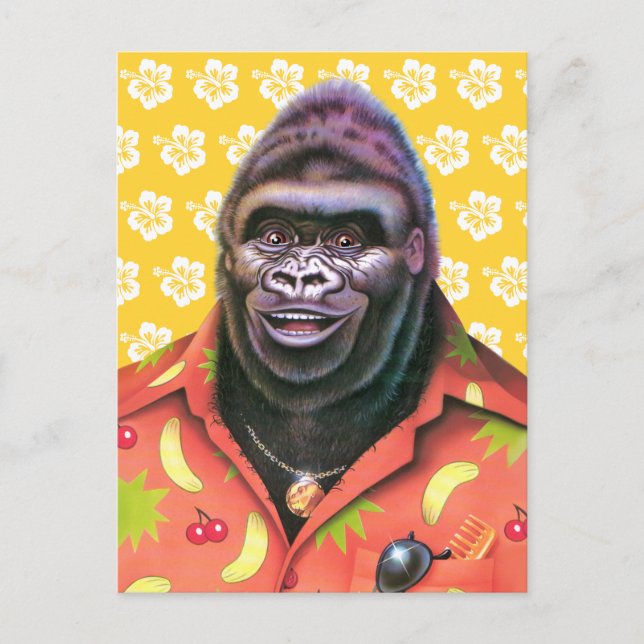 Postcard Vain Gorilla design. (Front)