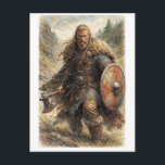 Postcard. Viking warrior Postcard<br><div class="desc">Viking warrior. Unique collectible postcard.</div>