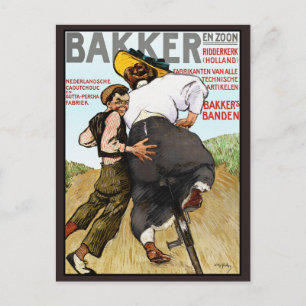 Postcard:   Vintage Ad for Rubber Bicycle Tires Postcard