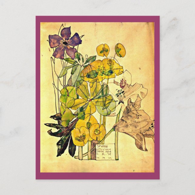 Postcard-Vintage Art-Charles Rennie Mackintosh 2 Postcard (Front)