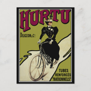 Postcard: Vintage Bicycle Ad for Hurtu Bicycles Postcard