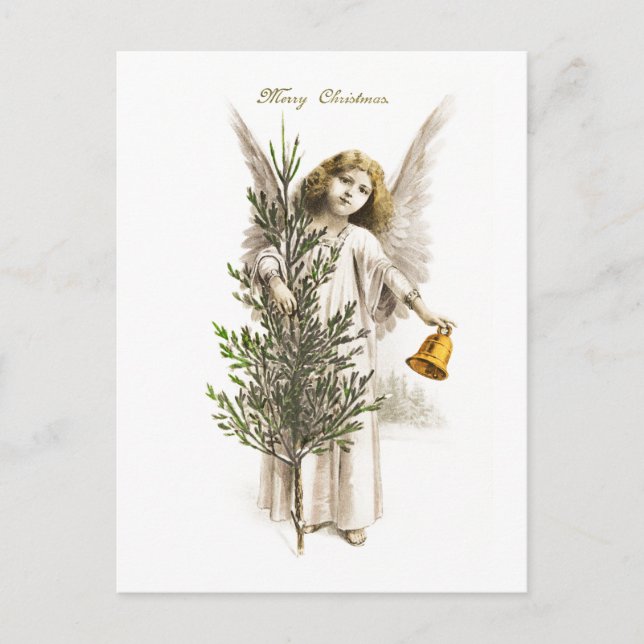 POSTCARD : VINTAGE CHRISTMAS ANGEL (Front)