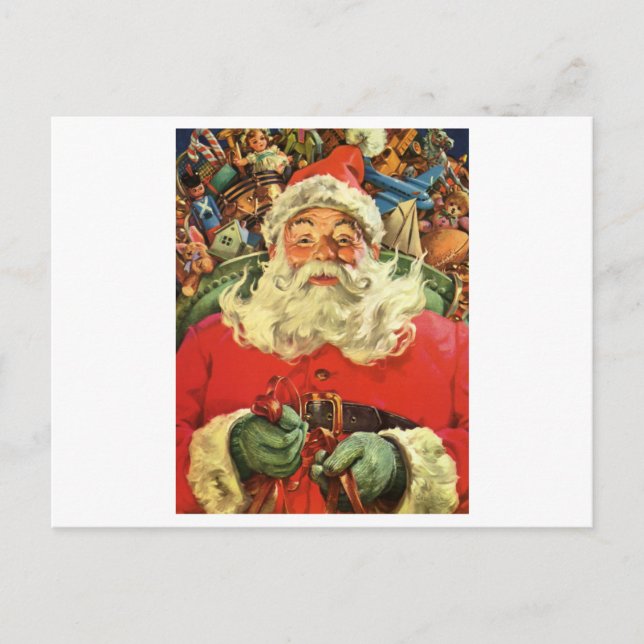 POSTCARD : VINTAGE CHRISTMAS : Santa Claus (Front)