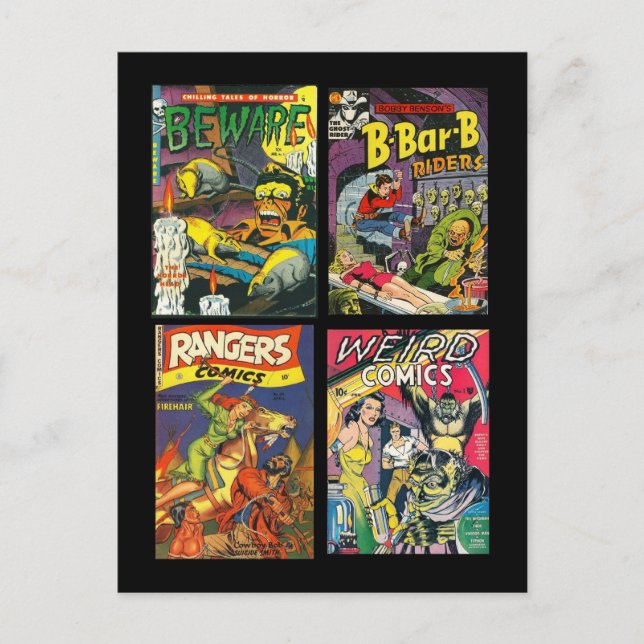 Postcard Vintage Comic Book Covers (Front)