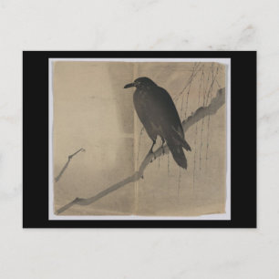 Postcard-Vintage Japanese Art-Yanagi ni karasu Postcard