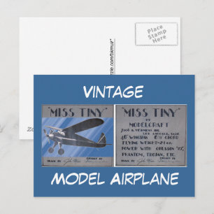 Postcard - Vintage, Model Aeroplane