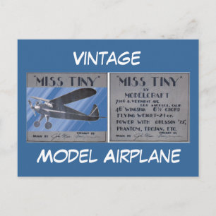 Postcard - Vintage, Model Aeroplane