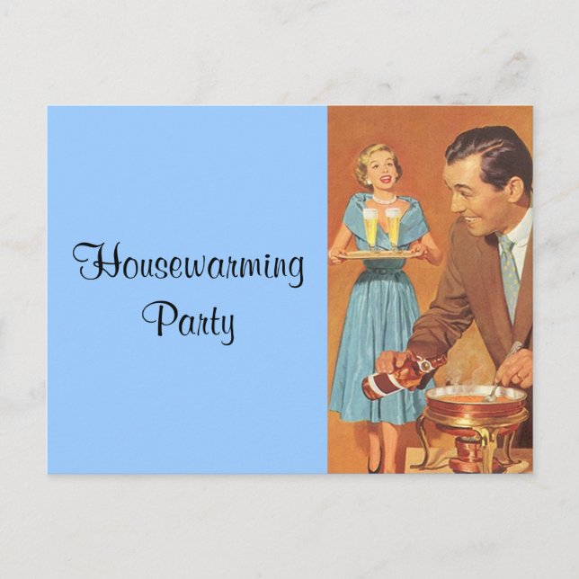 Postcard Vintage Retro Housewarming Party Favours (Front)