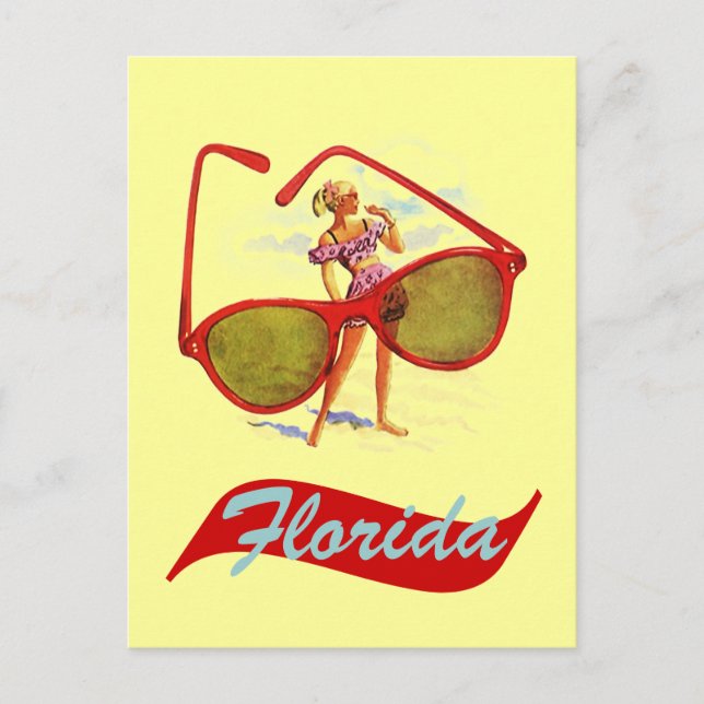 Postcard Vintage Retro Sunshine State Florida Fla (Front)