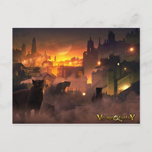 Postcard Voyage to Fantasy - Oriental Felines (Front)