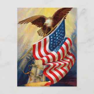 Postcard w/ EAGLE DEFENDING LIBERTY