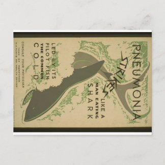 Postcard warning about pneumonia