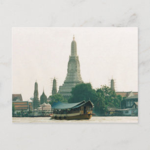 Postcard Wat Arun at Chao Phraya River in Bangkok