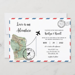 Postcard Wedding Invitation- Destination Wedding