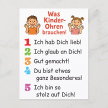 Postcard 'What Children's Ears Need'