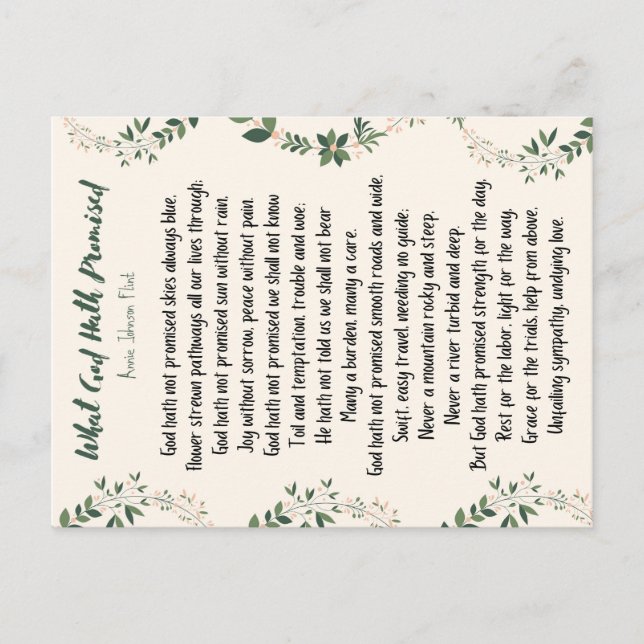 Postcard What God Hath Promised (Front)