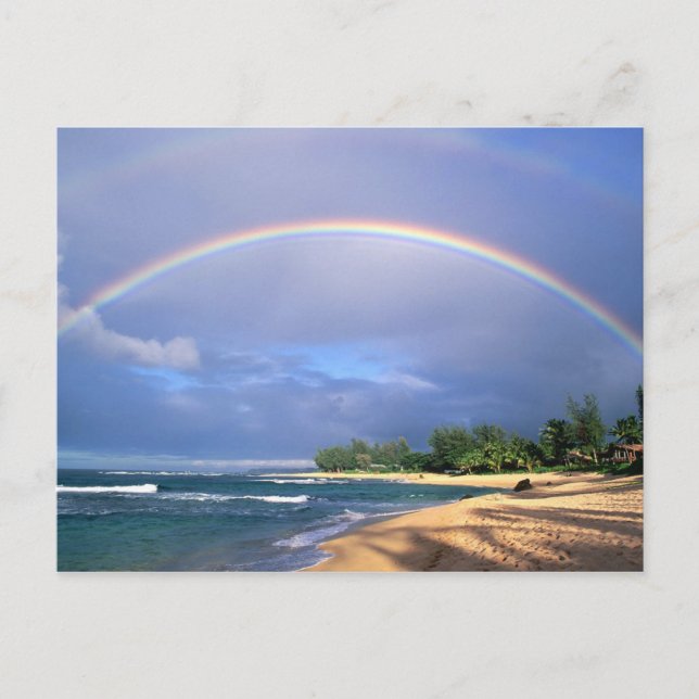 postcard with a beautiful seashore rainbow (Front)