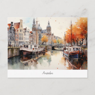 Postcard with Amsterdam, Netherlands