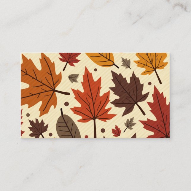  postcard with an autumn mood pattern. business card (Front)
