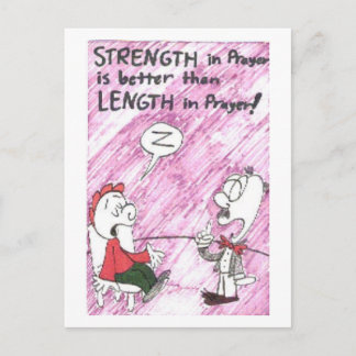 Postcard with animated funny church sayings