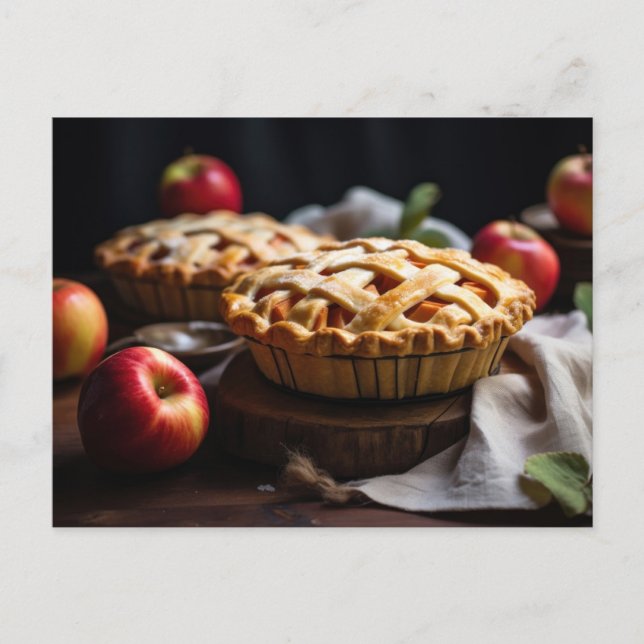 Postcard with Apples & Apple Pies on a Table (Front)