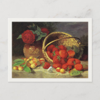 Postcard With Basket of Strawberries