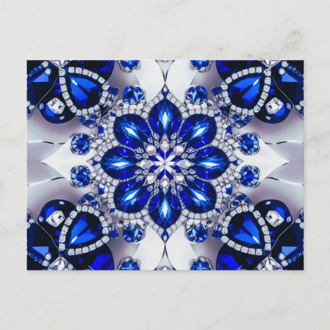 Postcard with Blue White Colours Design (Front)