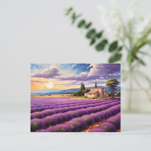Postcard with charming lavender Provence France