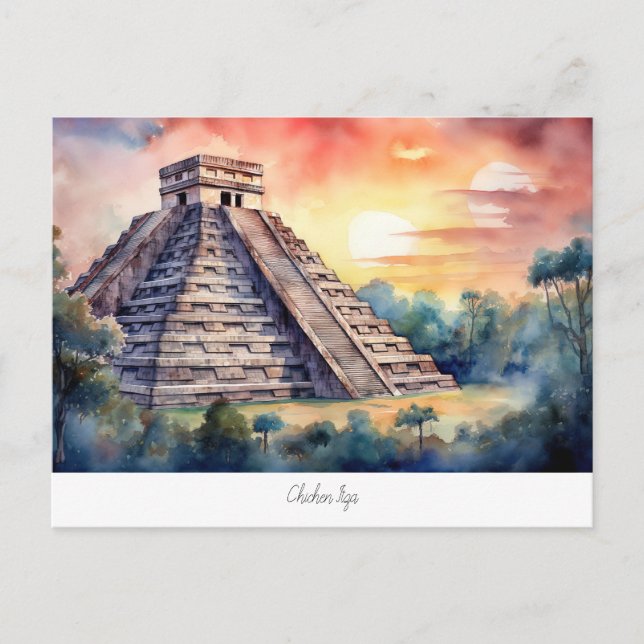 Postcard with Chichen Itza, Mexico. (Front)