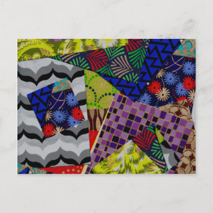 Postcard with Colourful Collage