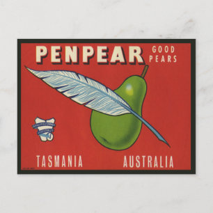 Postcard with Cool Vintage Label Print