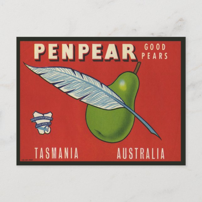 Postcard with Cool Vintage Label Print (Front)