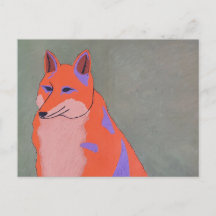 Postcard with design of a funny fox