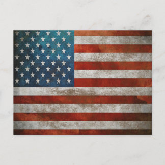Postcard with Dirty Stars and Stripes Vintage Flag