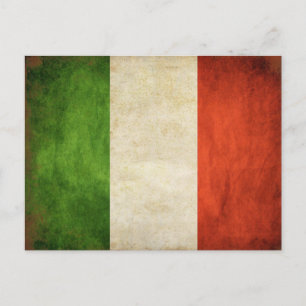 Postcard with Dirty Vintage Italian Flag