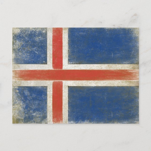 Postcard with Distressed Flag from Iceland (Front)