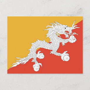 Postcard with Flag of Bhutan